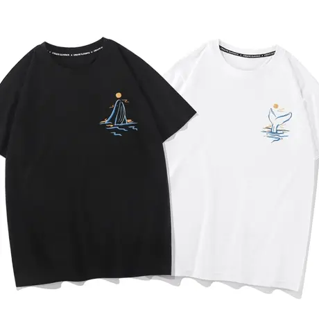 不一样情侣装夏装2022新款潮流小众设计高级感网红ins超火短袖t恤商品大图