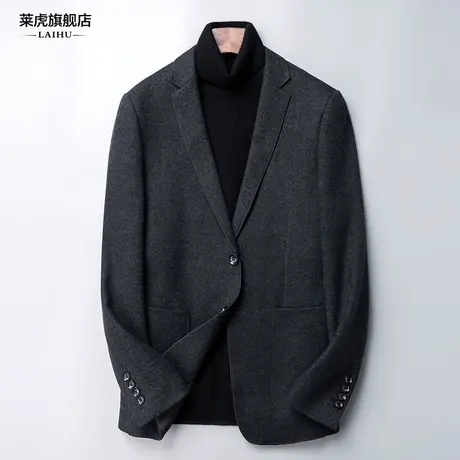 男装秋冬季羊毛呢子休闲西服男士外套时尚修身韩版小西装单件上衣商品大图