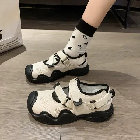 丑萌鞋女2023秋新款软底圆头舒适小白鞋百搭耐穿休闲韩版运动单鞋图片