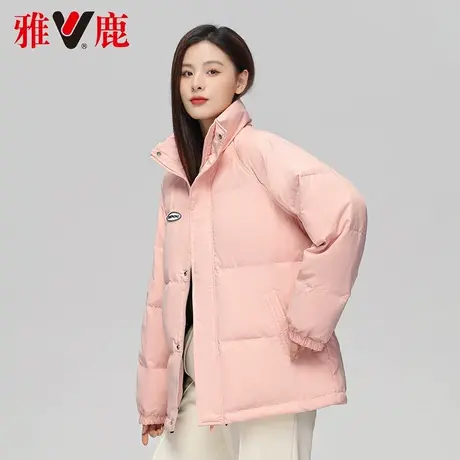 雅鹿品牌羽绒服女短款时尚面包服2022冬新款休闲保暖短外套小个子商品大图