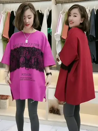 夏季复古设计感蕾丝拼接撞色宽松显瘦短袖t恤女2023新款上衣ins潮图片