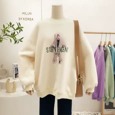 韩国东大门外套2021冬季新款仿羊羔绒加厚保暖卫衣宽松包臀大码商品大图