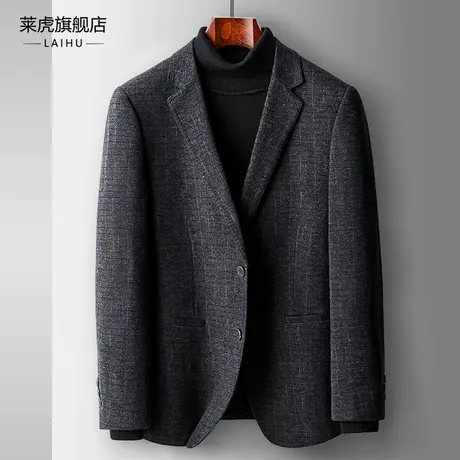 休闲西装男士单件新款秋季时尚修身百搭帅气呢子小西服上衣服外套商品大图