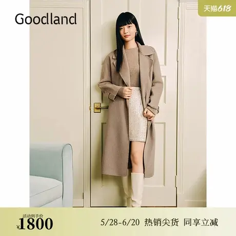 【美丽诺羊毛+羊绒】Goodland美地2024冬季新款双面呢大衣外套图片