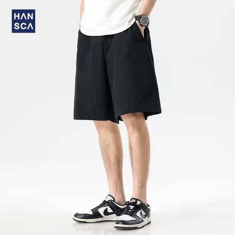 hansca凉感莱赛尔天丝五分裤子男款2025新款夏季薄款宽松休闲短裤商品大图