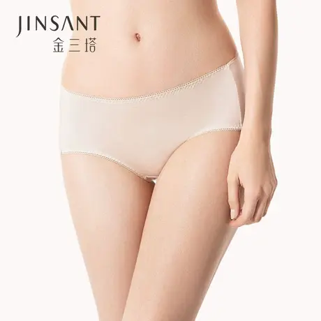 金三塔桑蚕丝中腰小平角内裤女优雅简约透气真丝内裤红色本命年图片