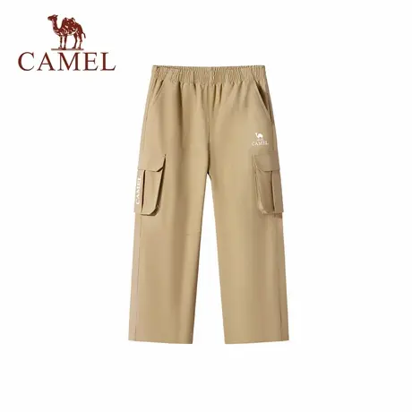 骆驼儿童长裤2025新款中大童男童宽腿工装裤女童直筒休闲裤子童装商品大图