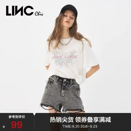 LINCCHIC金羽杰t恤女休闲俏皮印花短袖女t恤夏上衣S212TS265商品大图