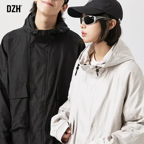 情侣冲锋衣外套男春秋款连帽运动夹克男装2023新款户外登山上衣服商品大图