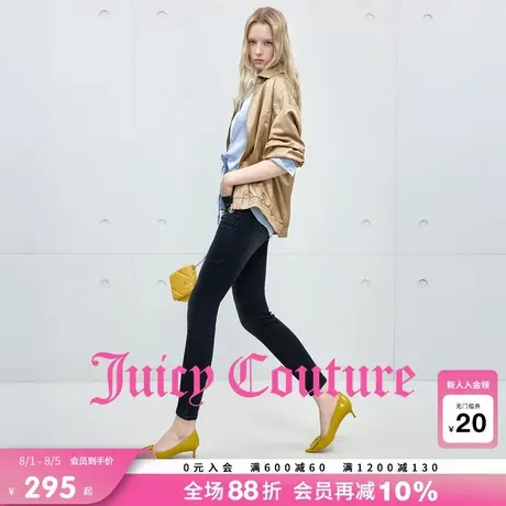 Juicy Couture橘滋牛仔裤女2025年秋季新款黑色紧身显瘦铅笔长裤商品大图