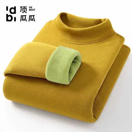 【驼绒巨厚】顶瓜瓜冬季女士半高领加绒加厚打底衫保暖内衣上衣商品大图