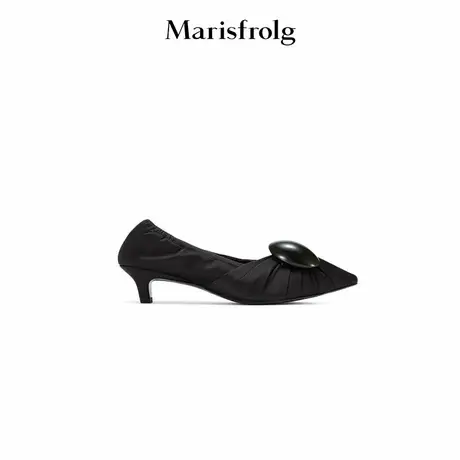 【软折纸概念】Marisfrolg玛丝菲尔2025秋新款真丝小羊皮高跟鞋图片