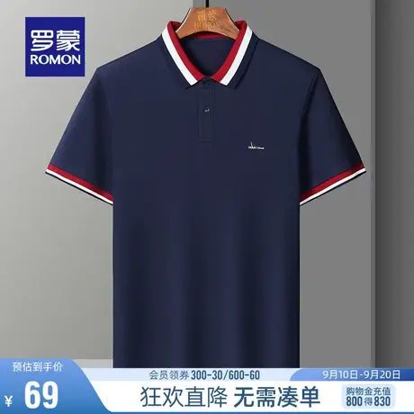 【直降】罗蒙短袖T恤2023夏季商务休闲polo衫中青年百搭翻领T恤男图片