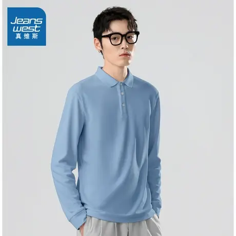 V7真维斯男款上衣2025春季新款男士衣服轻商务百搭男装长袖POLO衫商品大图