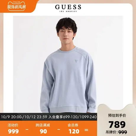 GUESS23年新款秋男士简约纯色休闲圆领套头运动卫衣-MN3K5402图片