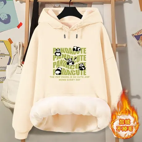 连帽卫衣女秋冬2023年新款爆款美式复古oversize加绒加厚上衣外套商品大图