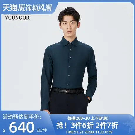 【商场同款】雅戈尔男士衬衫秋冬新款官方商务休闲长袖衬衫S3915商品大图