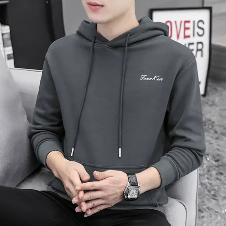 连帽卫衣男潮ins春秋款宽松潮流百搭秋冬加绒加厚长袖带帽衫外套商品大图