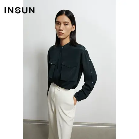 INSUN恩裳奥莱秋季商务OL修身长袖衬衫图片