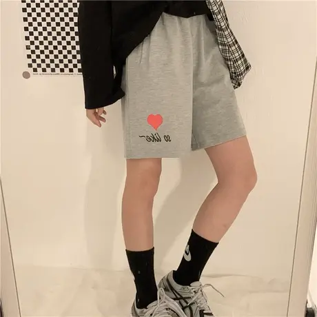 2020夏季新款原宿学院风ins潮韩版宽松休闲运动百搭五分裤短裤女商品大图