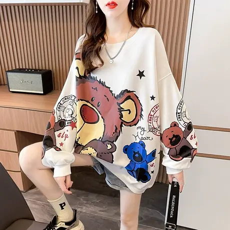 早秋设计感小众卫衣女春秋季韩版宽松初秋百搭中长款薄款上衣外套商品大图