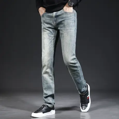 牛仔裤男直筒宽松2023新款秋季水洗复古美式休闲男士牛仔裤青年商品大图