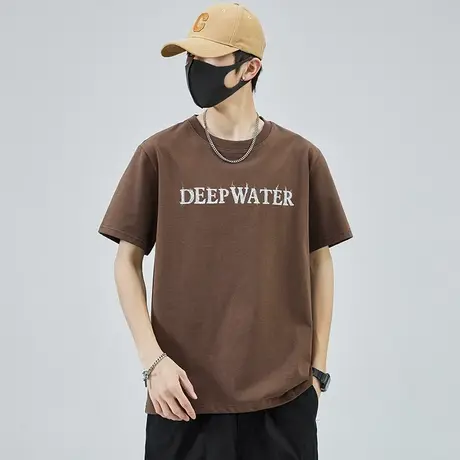 2024新款男士纯棉印花短袖T恤夏季宽松圆领情侣装体恤夏天上衣服商品大图