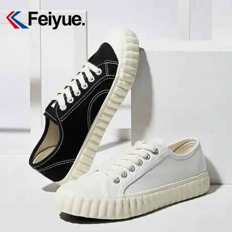 feiyue/飞跃饼干鞋女帆布鞋2024春季百搭正品透气板鞋港风小白鞋图片
