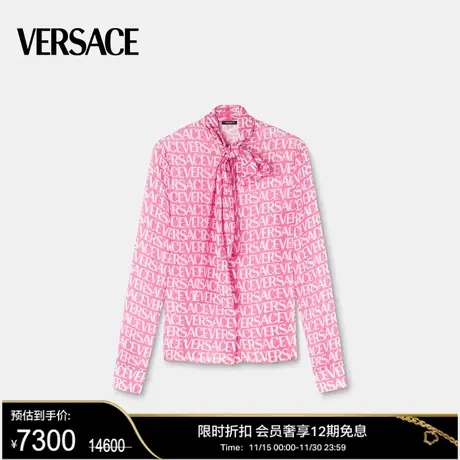 【甄选折扣】VERSACE/范思哲 女士Logo衬衫真丝雪纺长袖时尚上衣图片