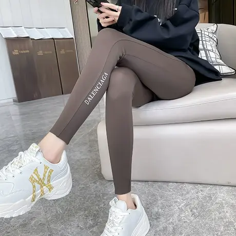 九分无痕鲨鱼裤女春秋新款外穿冰丝薄款收腹提臀芭比瑜伽打底裤子商品大图