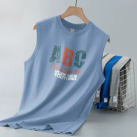 纯棉背心男士无袖t恤潮牌潮流夏季外穿健身篮球跨栏运动坎肩汗衫商品大图