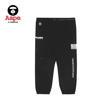 Aape旗舰店男装秋款猿颜山系印花口袋工装休闲束脚长裤6827XXI商品大图
