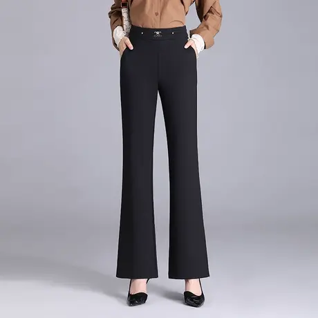 时尚坠感微喇裤女秋季2023新高腰通勤西装长裤休闲裤直筒喇叭裤子图片