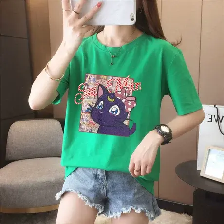 短袖白色t恤春夏女夏2023年新款宽松半袖上衣潮ins设计感小众体桖图片