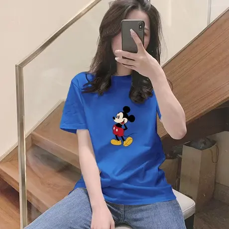 纯棉潮牌短袖女2023年新款夏季小众不撞款上衣时尚正肩t恤打底衫商品大图