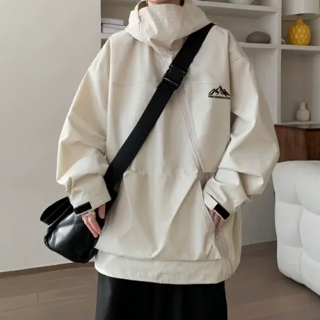 山系户外防水冲锋衣外套男秋季新款宽松大码机能工装夹克美式潮牌图片