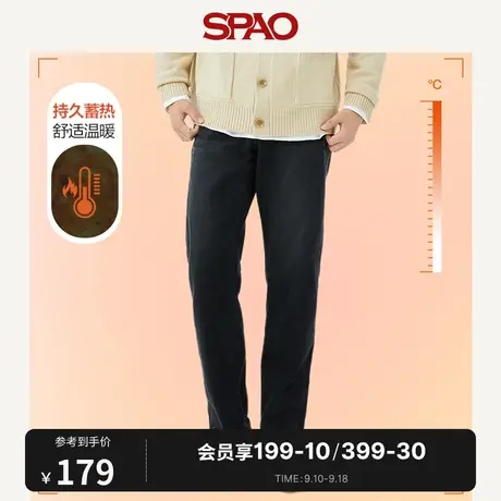 SPAO男士牛仔裤秋冬新款直筒发热休闲牛仔裤SPTJC4TH28商品大图