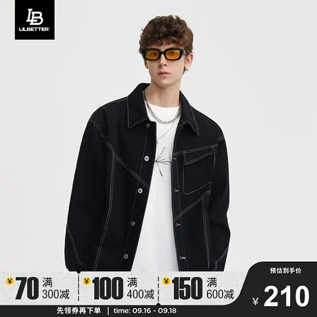 Lilbetter夹克男潮牌牛仔衣韩版帅气褂子秋装外套水洗复古男装LB商品大图
