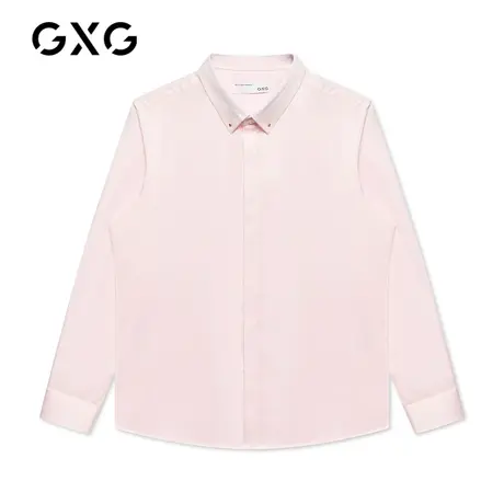 【特价】GXG男装 秋季时尚潮流休闲青年经典款粉色衬衫GC103531G图片