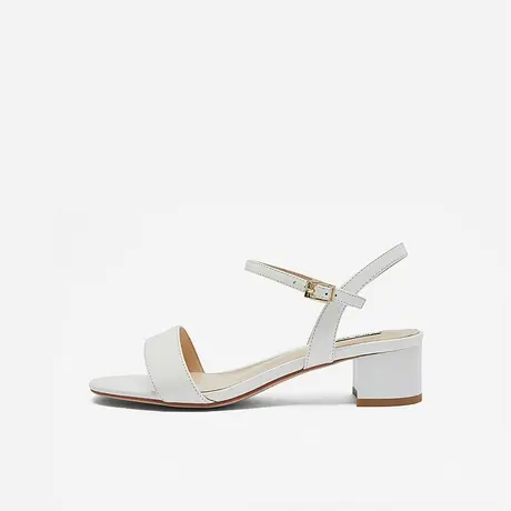 Nine West/玖熙2023年夏季新款一字带凉鞋女粗跟外穿中跟时装凉鞋图片