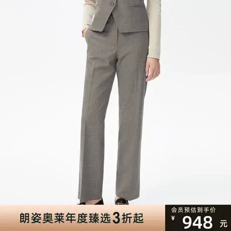 俪雅[漫步戈尔德]西装裤冬季新款简约时尚通勤高腰直筒裤长裤商品大图