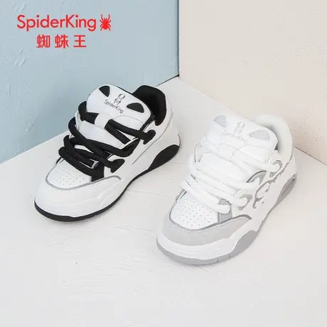 SPIDER KING/蜘蛛王女板鞋2023冬商场新款面包鞋休闲熊猫撞色百搭图片