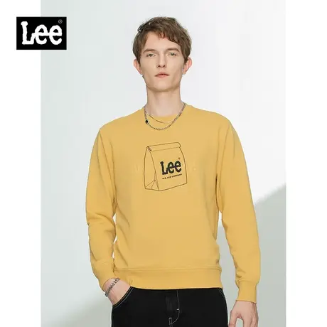 Lee商场同款21秋冬新品标准版型圆领多色男长袖卫衣LMT001134CRU图片