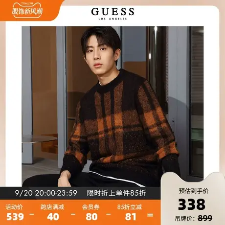 GUESS秋冬季男士时尚潮流保暖高级个性拼色休闲毛衣-M2BR29Z31K0图片