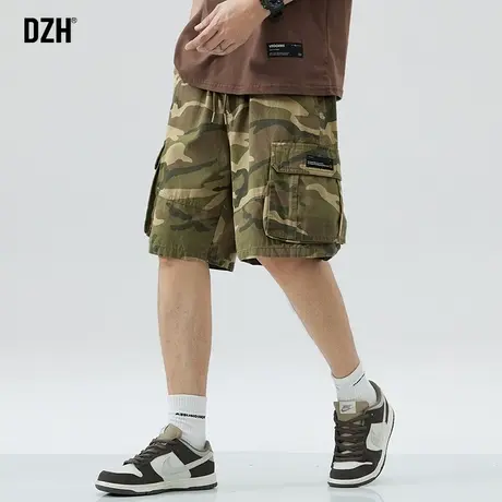 男士美式迷彩短裤男夏季薄款工装休闲五分裤中裤2023新款潮牌男裤商品大图