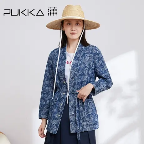 蒲PUKKA 女装复古牛仔外套2023春季新款设计感棉牛仔衣商场同款图片