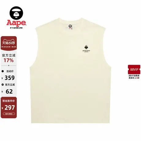 Aape旗舰店男装春夏扑克徽章简约潮流休闲背心1714XXO图片