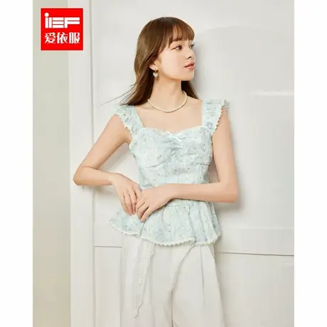 IEF/爱依服2025夏季新款法式甜美温柔风减龄设计感百搭背心上衣图片