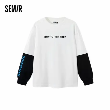 森马儿童2025年秋季男中童T恤中国航天联名假两件商品大图