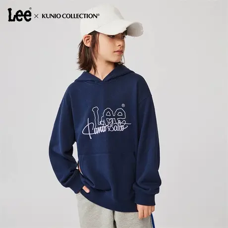 Lee童装印花logo连帽卫衣男童女童2025年秋季新款时尚宽松上衣图片